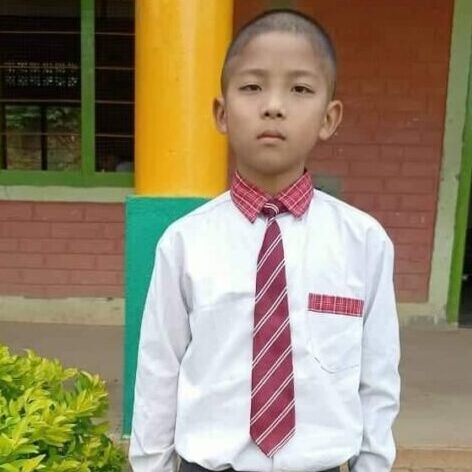 A young boy in a tie and shirt.
